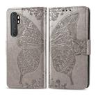 For Xiaomi Note 10 Lite Butterfly Love Flower Embossed Horizontal Flip Leather Case with Bracket / Card Slot / Wallet / Lanyard(Gray) - 1