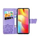 For Xiaomi Note 10 Lite Butterfly Love Flower Embossed Horizontal Flip Leather Case with Bracket / Card Slot / Wallet / Lanyard(Light Purple) - 4