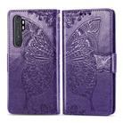 For Xiaomi Note 10 Lite Butterfly Love Flower Embossed Horizontal Flip Leather Case with Bracket / Card Slot / Wallet / Lanyard(Dark Purple) - 1