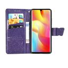 For Xiaomi Note 10 Lite Butterfly Love Flower Embossed Horizontal Flip Leather Case with Bracket / Card Slot / Wallet / Lanyard(Dark Purple) - 4
