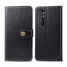 For Xiaomi Note 10 Lite Retro Solid Color Leather Buckle Phone Case with Lanyard & Photo Frame & Card Slot & Wallet & Stand Function(Black) - 1