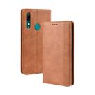 Magnetic Buckle Retro Crazy Horse Texture Horizontal Flip Leather Case for Huawei P Smart Z , with Holder & Card Slots & Photo Frame(Brown) - 1