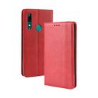 Magnetic Buckle Retro Crazy Horse Texture Horizontal Flip Leather Case for Huawei P Smart Z , with Holder & Card Slots & Photo Frame(Red) - 1