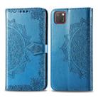 For Huawei Y5P 2020 /  Honor 9S Halfway Mandala Embossing Pattern Horizontal Flip Leather Case with Holder & Card Slots & Wallet & Photo Frame & Lanyard(Blue) - 1