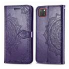 For Huawei Y5P 2020 /  Honor 9S Halfway Mandala Embossing Pattern Horizontal Flip Leather Case with Holder & Card Slots & Wallet & Photo Frame & Lanyard(Purple) - 1