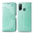 For Huawei Honor Play 4T Halfway Mandala Embossing Pattern Horizontal Flip Leather Case with Holder & Card Slots & Wallet & Photo Frame & Lanyard(Green) - 1