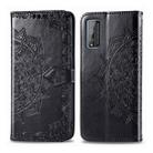 For Huawei Honor Play 4T Pro Halfway Mandala Embossing Pattern Horizontal Flip Leather Case with Holder & Card Slots & Wallet & Photo Frame & Lanyard(Black) - 1