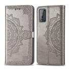 For Huawei Honor Play 4T Pro Halfway Mandala Embossing Pattern Horizontal Flip Leather Case with Holder & Card Slots & Wallet & Photo Frame & Lanyard(Gray) - 1