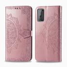 For Huawei Honor Play 4T Pro Halfway Mandala Embossing Pattern Horizontal Flip Leather Case with Holder & Card Slots & Wallet & Photo Frame & Lanyard(Rose Gold) - 1