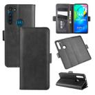 For Motorola Moto G8 Power Dual-side Magnetic Buckle Horizontal Flip Leather Case with Holder & Card Slots & Wallet(Black) - 1