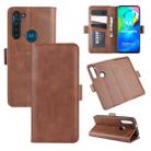 For Motorola Moto G8 Power Dual-side Magnetic Buckle Horizontal Flip Leather Case with Holder & Card Slots & Wallet(Brown) - 1