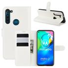 For Motorola Moto G8 Power Litchi Texture Horizontal Flip Protective Case with Holder & Card Slots & Wallet(White) - 1