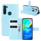 For Motorola Moto G8 Power Litchi Texture Horizontal Flip Protective Case with Holder & Card Slots & Wallet(Blue) - 1