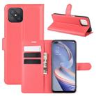 For Oppo A92s Litchi Texture Horizontal Flip Protective Case with Holder & Card Slots & Wallet(Red) - 1