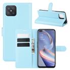 For Oppo A92s Litchi Texture Horizontal Flip Protective Case with Holder & Card Slots & Wallet(Blue) - 1