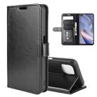 For Oppo A92s R64 Texture Single Horizontal Flip Protective Case with Holder & Card Slots & Wallet& Photo Frame(Black) - 1