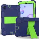 For Samsung Galaxy Tab A 8.4 (2020) Shockproof Two-Color Silicone Protection Case with Holder(Navy+Olivine) - 1