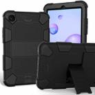 For Samsung Galaxy Tab A 8.4 (2020) Shockproof Two-Color Silicone Protection Case with Holder(Black) - 1