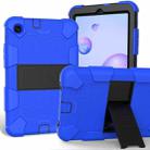 For Samsung Galaxy Tab A 8.4 (2020) Shockproof Two-Color Silicone Protection Case with Holder(Blue+Black) - 1