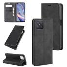For Oppo A92s Retro-skin Business Magnetic Suction Leather Case with Holder & Card Slots & Wallet(Black) - 1