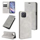 For Oppo A92s Retro-skin Business Magnetic Suction Leather Case with Holder & Card Slots & Wallet(Grey) - 1