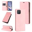 For Oppo A92s Retro-skin Business Magnetic Suction Leather Case with Holder & Card Slots & Wallet(Pink) - 1