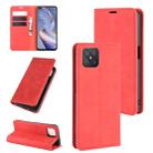 For Oppo A92s Retro-skin Business Magnetic Suction Leather Case with Holder & Card Slots & Wallet(Red) - 1