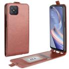 For Oppo A92s R64 Texture Single Vertical Flip Leather Protective Case with Card Slots & Photo Frame(Brown) - 1