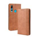 For Huawei Y9 Prime 2019 Magnetic Buckle Retro Crazy Horse Texture Horizontal Flip Leather Case with Holder & Card Slots & Photo Frame(Brown) - 1