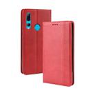 For Huawei Y9 Prime 2019 Magnetic Buckle Retro Crazy Horse Texture Horizontal Flip Leather Case with Holder & Card Slots & Photo Frame(Red) - 1