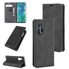 For Motorola Edge+ Retro-skin Business Magnetic Suction Leather Case with Holder & Card Slots & Wallet(Black) - 1