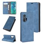 For Motorola Edge+ Retro-skin Business Magnetic Suction Leather Case with Holder & Card Slots & Wallet(Dark Blue) - 1