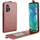 For Motorola Edge+  R64 Texture Single Vertical Flip Leather Protective Case with Card Slots & Photo Frame(Brown) - 1