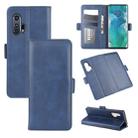 For Motorola Edge+  Dual-side Magnetic Buckle Horizontal Flip Leather Case with Holder & Card Slots & Wallet(Dark Blue) - 1