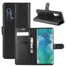 For Motorola Edge+ Litchi Texture Horizontal Flip Protective Case with Holder & Card Slots & Wallet(Black) - 1