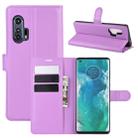 For Motorola Edge+ Litchi Texture Horizontal Flip Protective Case with Holder & Card Slots & Wallet(Purple) - 1