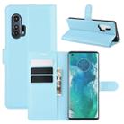 For Motorola Edge+ Litchi Texture Horizontal Flip Protective Case with Holder & Card Slots & Wallet(Blue) - 1