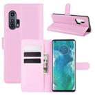 For Motorola Edge+ Litchi Texture Horizontal Flip Protective Case with Holder & Card Slots & Wallet(Pink) - 1