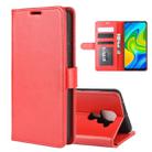 For Xiaomi Redmi Note 9/10X 4G R64 Texture Single Horizontal Flip Protective Case with Holder & Card Slots & Wallet& Photo Frame(Red) - 1
