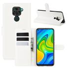 For Xiaomi Redmi Note 9/10X 4G Litchi Texture Horizontal Flip Protective Case with Holder & Card Slots & Wallet(White) - 1
