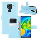 For Xiaomi Redmi Note 9/10X 4G Litchi Texture Horizontal Flip Protective Case with Holder & Card Slots & Wallet(Blue) - 1