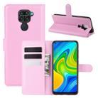 For Xiaomi Redmi Note 9/10X 4G Litchi Texture Horizontal Flip Protective Case with Holder & Card Slots & Wallet(Pink) - 1