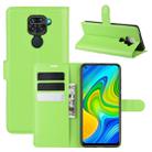 For Xiaomi Redmi Note 9/10X 4G Litchi Texture Horizontal Flip Protective Case with Holder & Card Slots & Wallet(Green) - 1