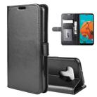 For LG K51 R64 Texture Single Horizontal Flip Protective Case with Holder & Card Slots & Wallet& Photo Frame(Black) - 1