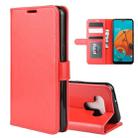For LG K51 R64 Texture Single Horizontal Flip Protective Case with Holder & Card Slots & Wallet& Photo Frame(Red) - 1