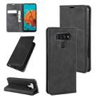 For LG K51 Retro-skin Business Magnetic Suction Leather Case with Holder & Card Slots & Wallet(Black) - 1