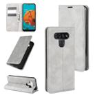 For LG K51 Retro-skin Business Magnetic Suction Leather Case with Holder & Card Slots & Wallet(Grey) - 1