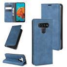 For LG K51 Retro-skin Business Magnetic Suction Leather Case with Holder & Card Slots & Wallet(Dark Blue) - 1