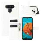 For LG K51 Litchi Texture Horizontal Flip Protective Case with Holder & Card Slots & Wallet(White) - 1