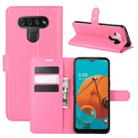 For LG K51 Litchi Texture Horizontal Flip Protective Case with Holder & Card Slots & Wallet(Rose red) - 1